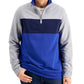 Moletom de lã com blocos de cores e zíper 1/4 masculino Club Room, azul, tamanho grande