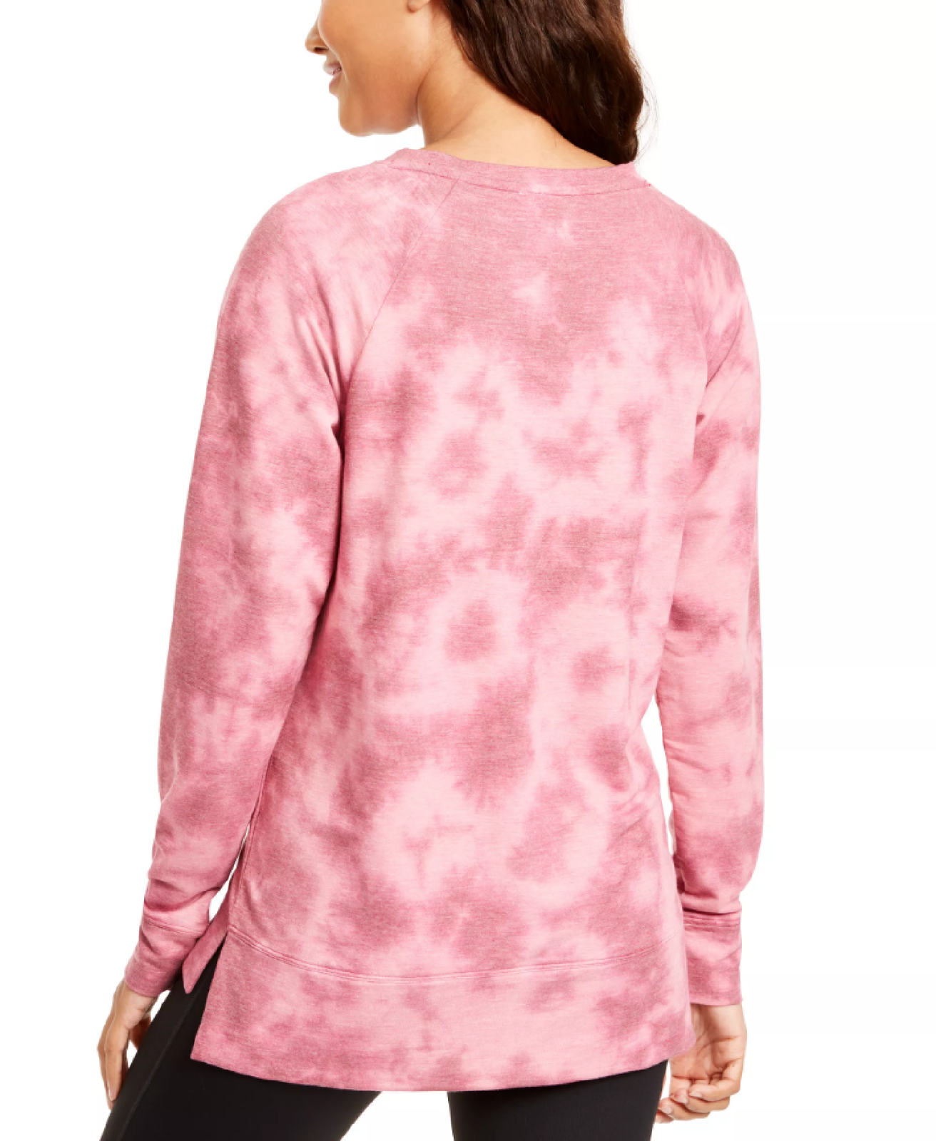 Ideology Moletom Feminino Tie-Dyed Bainha Alta e Baixa Vermelho Tamanho P