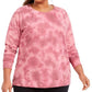 Ideology Moletom feminino plus size tie-dye vermelho tamanho extragrande