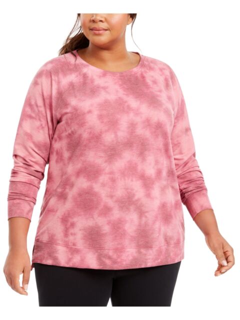 Ideology Moletom feminino plus size tie-dye vermelho tamanho extragrande