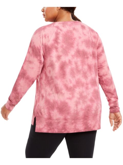 Ideology Moletom feminino plus size tie-dye vermelho tamanho extragrande