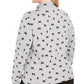 Karen Scott Blusa Plus Size Feminina Estampa de Gato e Gola Alta Cinza Tamanho Extra Grande