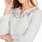 Blusa bordada feminina Style &amp; Co, cinza, tamanho médio