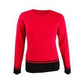 Suéter feminino Karen Scott com bainha colorida, vermelho brilhante, tamanho X-S