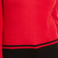 Suéter feminino Karen Scott com bainha colorida, vermelho brilhante, tamanho X-S