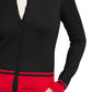 Karen Scott Cardigan Feminino Petite Colorblocked-Hem Carvão Tamanho Grande