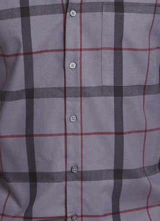 Camisa xadrez escovada Alfani masculina, corte clássico, azul, tamanho pequeno