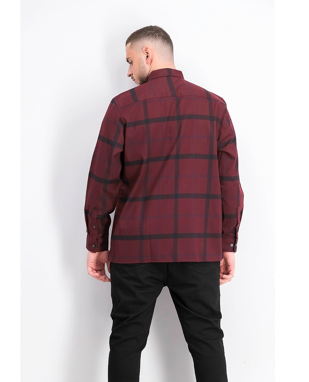 Camisa xadrez escovada de corte clássico masculina Alfani, tamanho pequeno