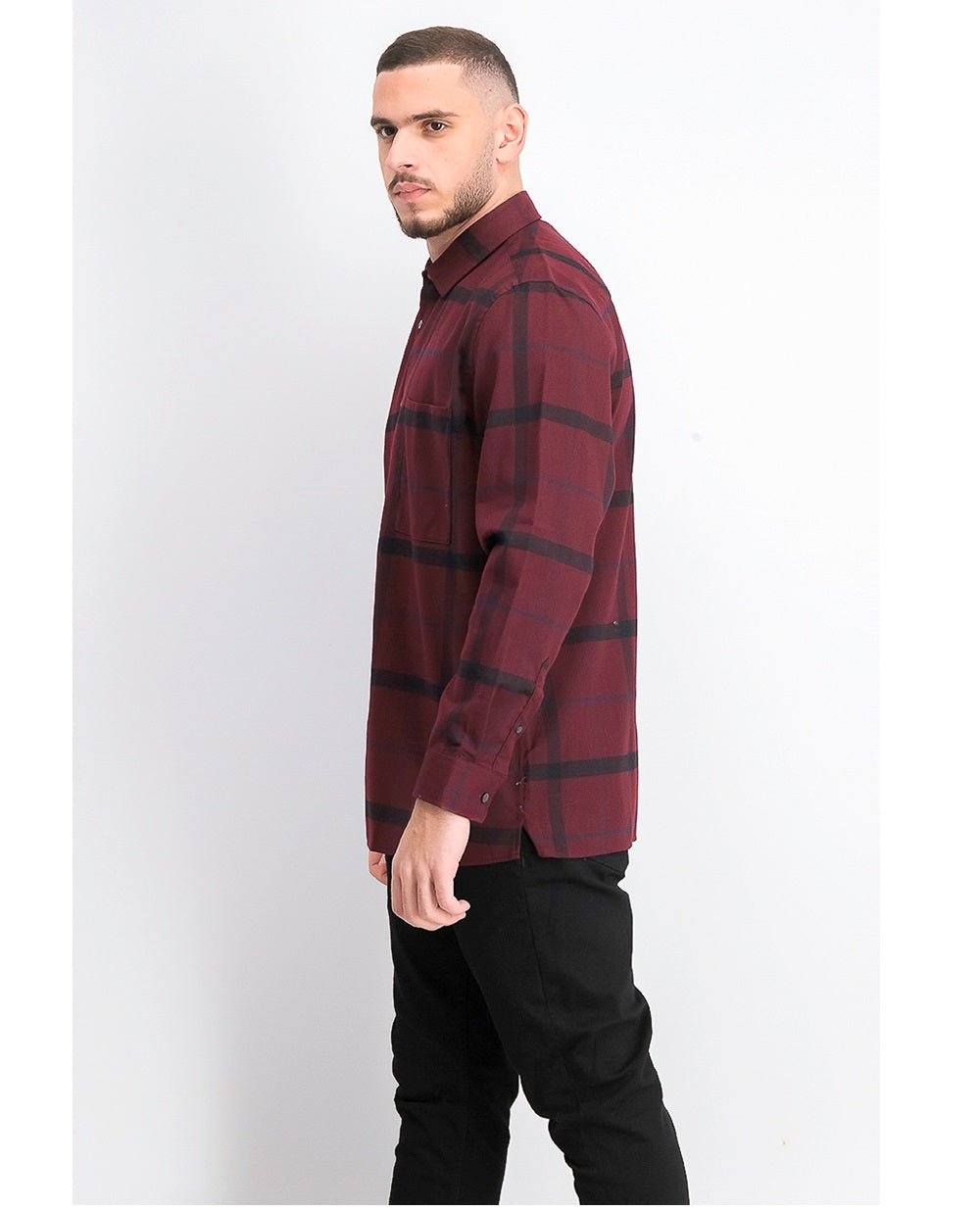 Camisa xadrez escovada de corte clássico masculina Alfani, tamanho pequeno