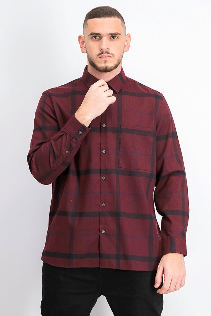 Camisa xadrez escovada de corte clássico masculina Alfani, tamanho XX-G