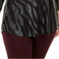 JM Collection Top feminino plus size com decote redondo e estampa, preto, tamanho extra grande