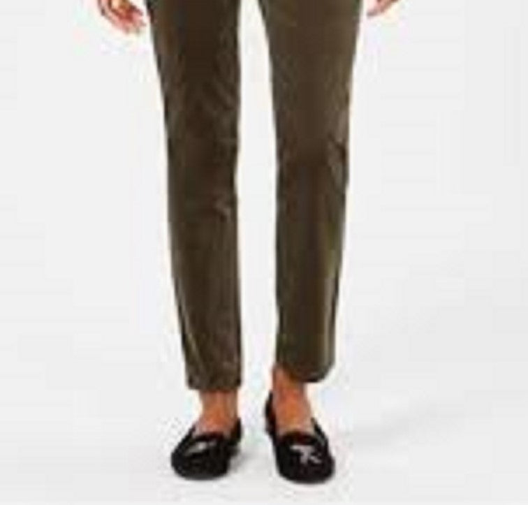 Calças de veludo cotelê Lexington Tummy Control femininas Charter Club, verde-escuro, tamanho 18