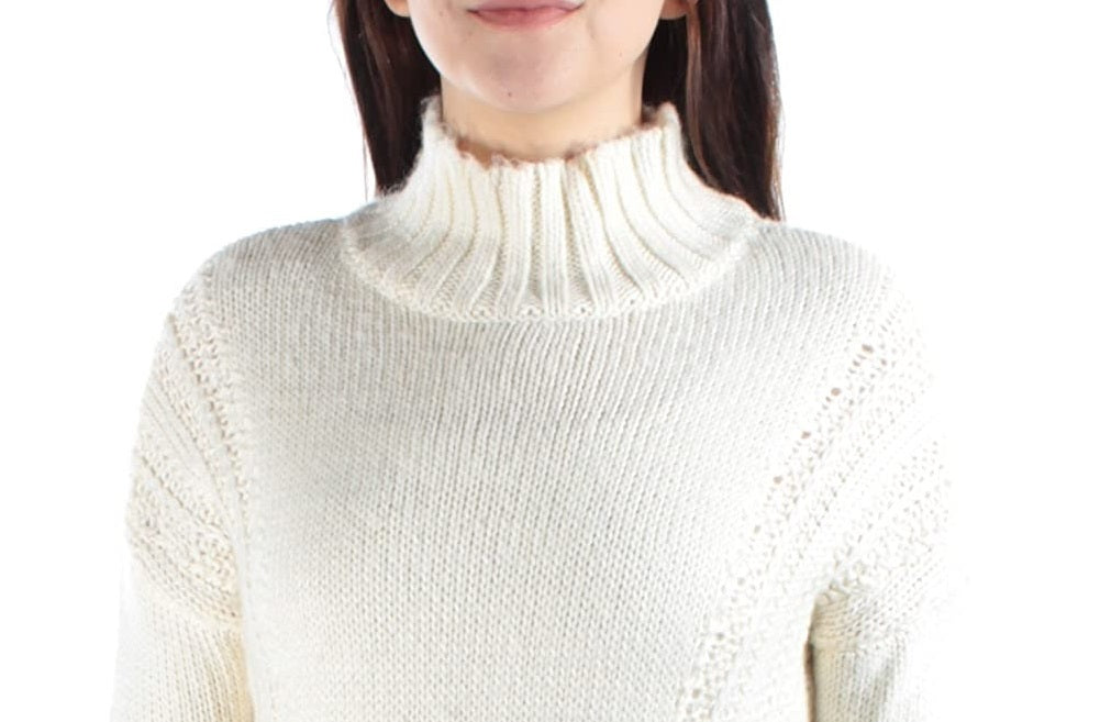 Suéter feminino Maison Jules com gola alta, tamanho grande, em formato de nuvem