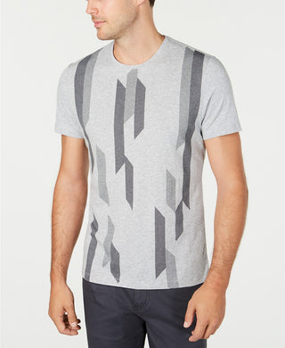 Alfani Men's Bar Graphic Intarsia T-Shirt Dark Gray Size Large