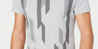 Camiseta Alfani Masculina Bar Graphic Intarsia Cinza Escuro Tamanho Grande