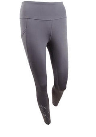 Ideology Women's Perforated Ankle Leggings Blue Size Large