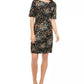 Vestido tubinho estampado feminino Alfani, preto, tamanho 10