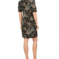 Vestido tubinho estampado feminino Alfani, preto, tamanho 10