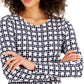 Camiseta feminina estampada de algodão pima Charter Club, branca, tamanho médio