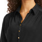 Camisa polo feminina de malha Charter Club, preta, tamanho médio