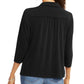 Camisa polo feminina de malha Charter Club, preta, tamanho XX-G