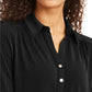 Camisa polo feminina de malha Charter Club, preta, tamanho XX-G