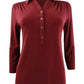 Camisa polo feminina de malha Charter Club, tamanho grande, vinho, Carriage