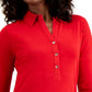 Camisa polo feminina de malha Charter Club vermelha tamanho XX-G