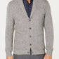 Cardigan masculino de cashmere com botões Tasso Elba, tamanho médio, cinza, grande