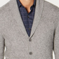 Cardigan masculino de cashmere com botões Tasso Elba, tamanho médio, cinza, grande