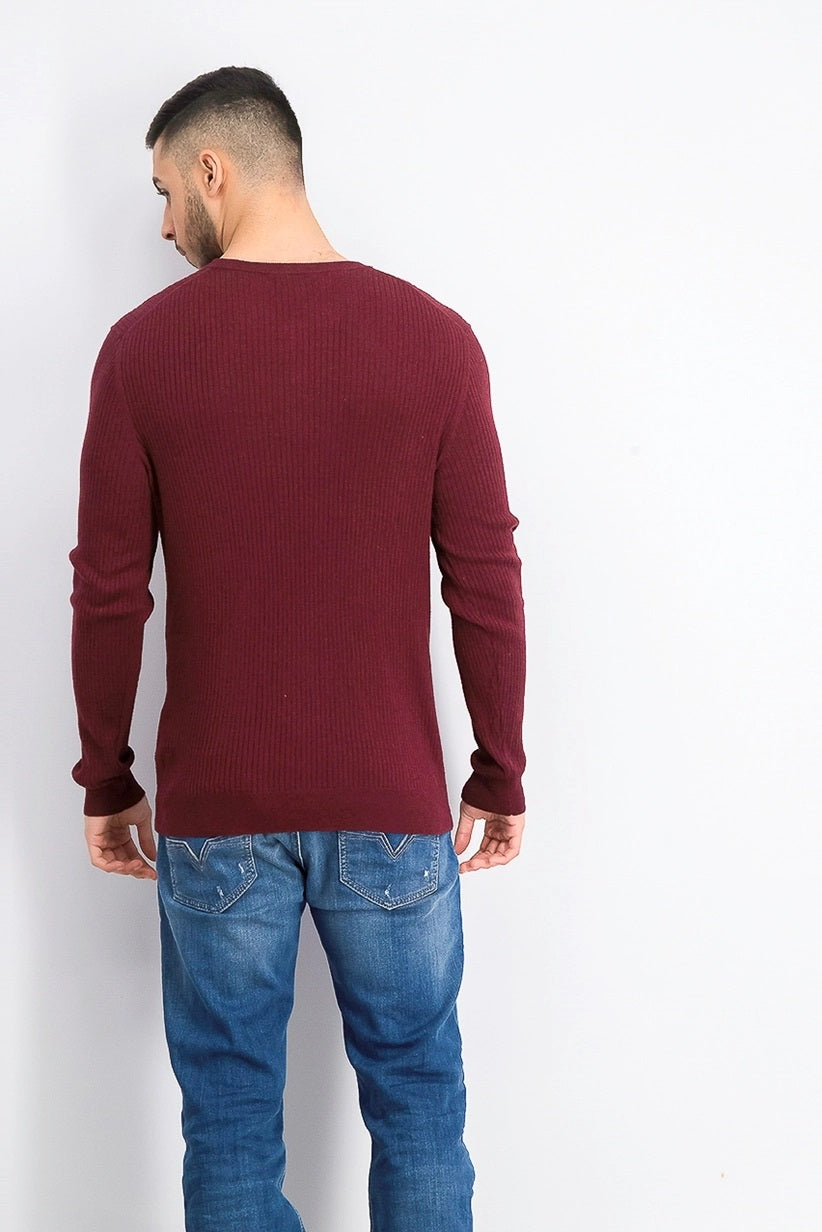 Camisa Henley Luxe Masculina Tasso Elba Vinho Tamanho 2 Extra Grande