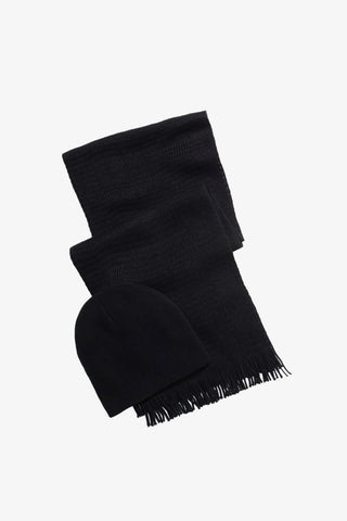 Conjunto de presente de gorro e cachecol masculino Alfani, preto, tamanho único