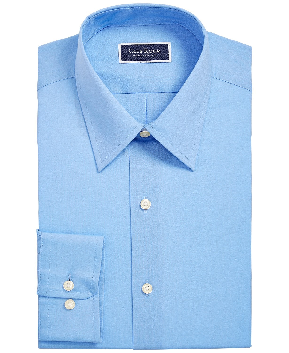 Camisa social masculina Club Room Regular Fit lisa azul francês tamanho 15,5x34-35