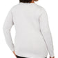 Moletom feminino Karen Scott com estampa de gatos e feriados plus size, cinza médio, tamanho 1X