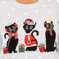 Moletom feminino Karen Scott com estampa de gatos e feriados plus size, cinza médio, tamanho 1X