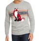 Suéter masculino com gola redonda e estampa Fox Graphic, cinza, tamanho extra grande