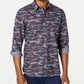 Camisa social masculina com gola estampada American Ran, tamanho clássico grande