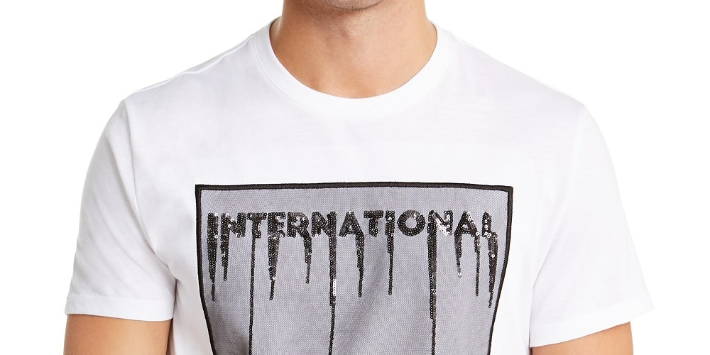 Camiseta gráfica Bensi masculina da INC International Concepts, branca, tamanho grande