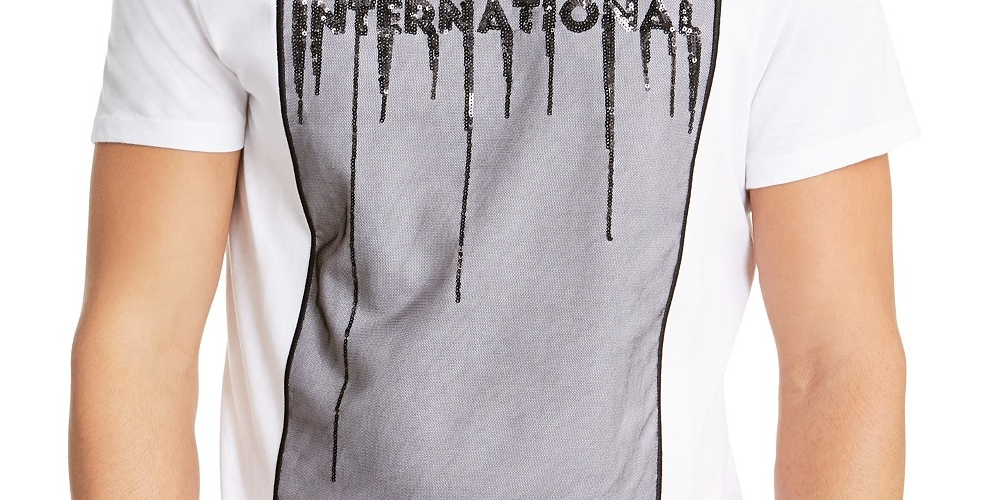 Camiseta gráfica Bensi masculina da INC International Concepts, branca, tamanho grande