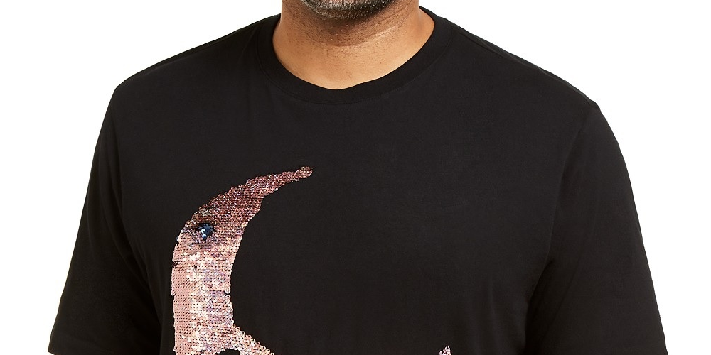 Camiseta masculina com estampa de caveira e lantejoulas, tamanho 3 extra grande, da INC International Concepts