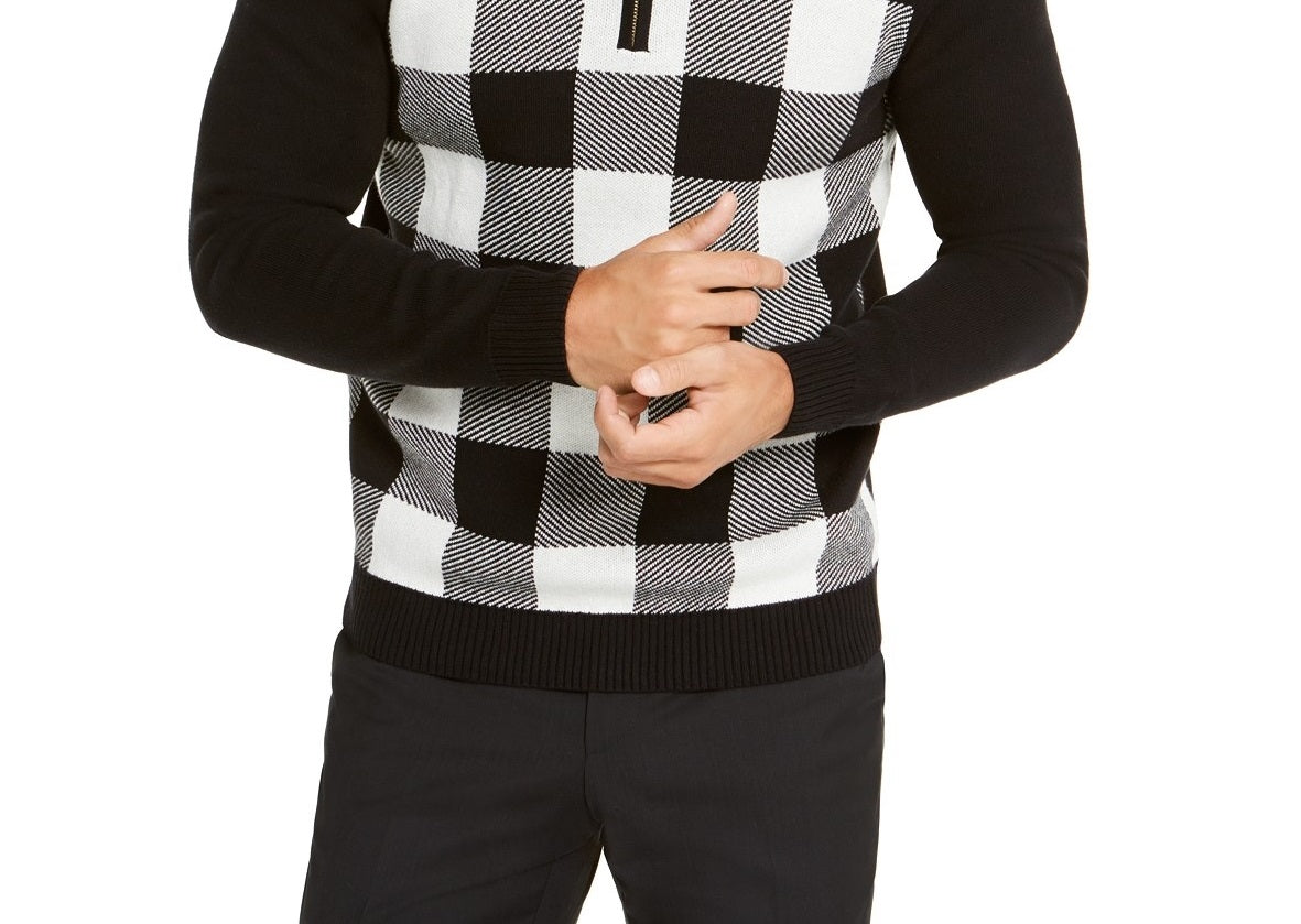Charter Club Suéter masculino Buffalo Check Family, branco, tamanho 2, extra grande