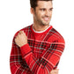 Suéter xadrez masculino Charter Club Family vermelho - tamanho pequeno