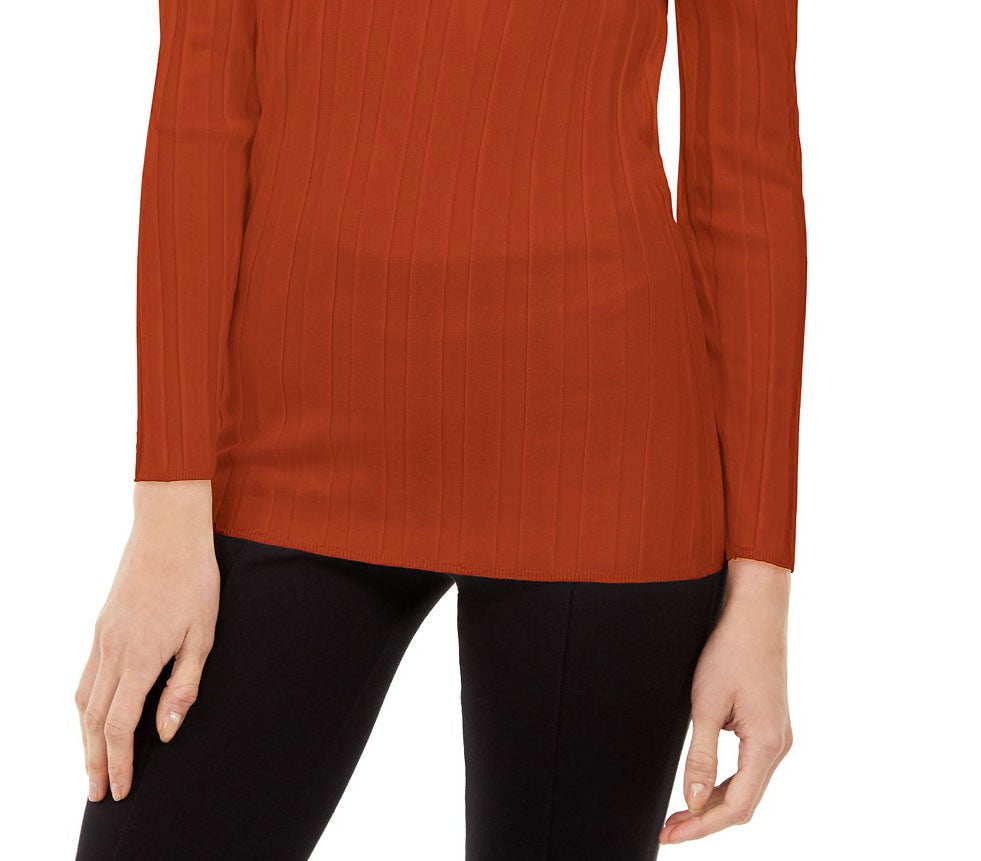 Suéter feminino canelado ombro a ombro INC International Concepts, vermelho, tamanho pequeno
