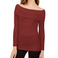 Suéter feminino canelado ombro a ombro INC International Concepts, vermelho, tamanho XX-G