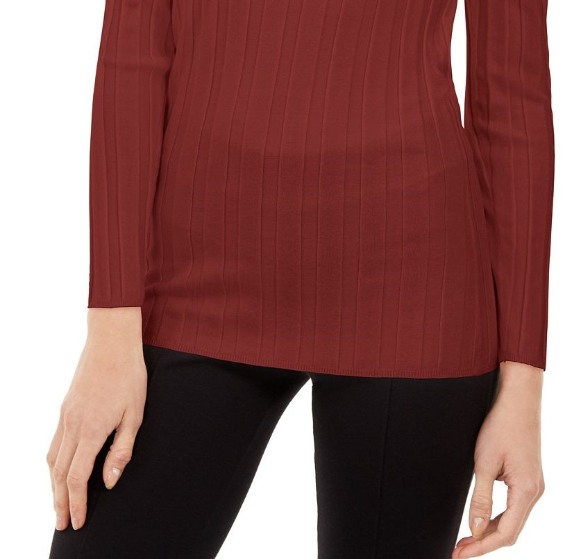 Suéter feminino canelado ombro a ombro INC International Concepts, vermelho, tamanho XX-G