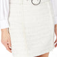 Minissaia com cinto feminina INC International Concepts, branca, tamanho 12 P