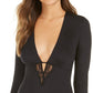 INC International Concepts Body Feminino Renda Buraco de Fechadura Preto Tamanho X-Grande
