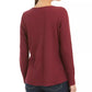 Blusa térmica feminina de algodão com decote aberto e bordado Style &amp; Co, vermelha, tamanho pequeno