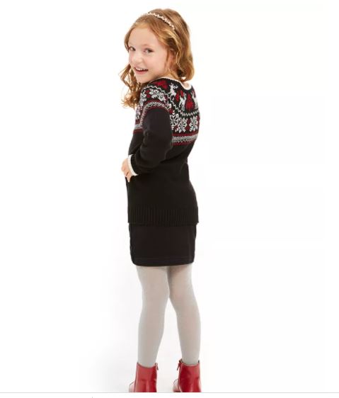 Suéter Charter Club Little Girls Fair Isle Family Preto Tamanho 5