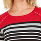Karen Scott Sport Feminino Listrado Colorblocked com Ilhós Vermelho Tamanho Médio